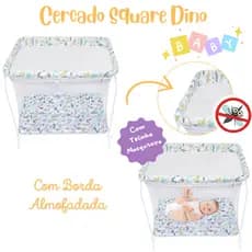 Cercadinho Infantil Dobrável Chiqueirinho Cercado Fundo Acolchoado Tela Mosquiteiro
