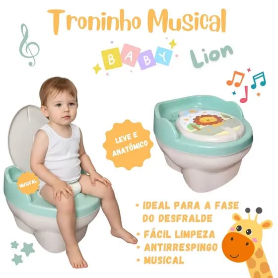 Troninho Infantil Musical 2x1 Penico Assento Redutor Criança Menino Menina - Privadinha Bebê
