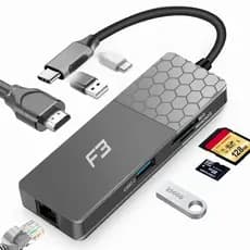 Adaptador Type-c 7 Em 1 Hdmi 4k Usb3.0 Rj45 Leitor De Cartão