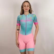 Macaquinho de Ciclismo Manga Curta - Modelo: Princesa - Feminino - Conforto e Elegância forro em gel