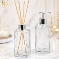 Saboneteira e Aromatizador de Ambiente Square Transparente 250ml