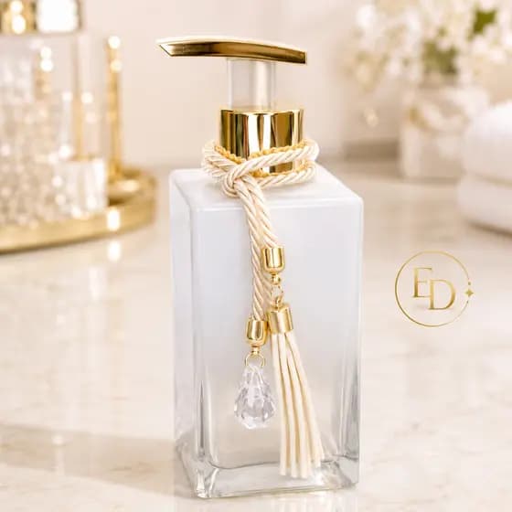 Saboneteira Square Branco Degrade 250ml com Pingente