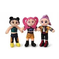 Boneca Pelúcia Guerreiras do Kpop Rumi Mira e Zoey