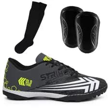 Kit Botas De Futebol Sapatos De Futebol Botas De Campo De Futebol Dos Homens + Meião e Caneleira