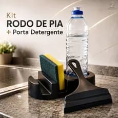 Porta Detergente Com Rodinho Kit Pia Cozinha Organizador Porta Esponja