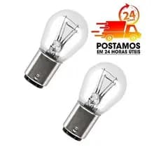 Par Lâmpada Lanterna Traseira 12V P21/5W Duplo Polo Cristal (PAR) ENVIO IMEDIATO