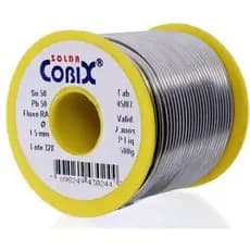 Estanho Fio para Solda COBIX Amarelo 1.5mm 50x50 Carretel 500g com Fluxo Interno
