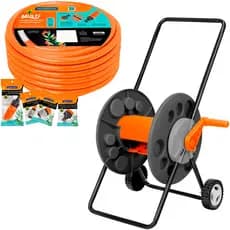 Kit Jardinagem TRAMONTINA Enrolador com Mangueira 30m com Engate Rápido e Esguicho