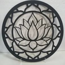 Quadro Aplique de Parede Vazado Decoração Sala Quarto Escritório Mandala Flor de Lótus mdf 3mm