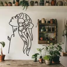 Quadro Decorativo Mulher Curvas Femininas Floridas Aplique De Parede Vazado Kit Decoração Quarto Mdf