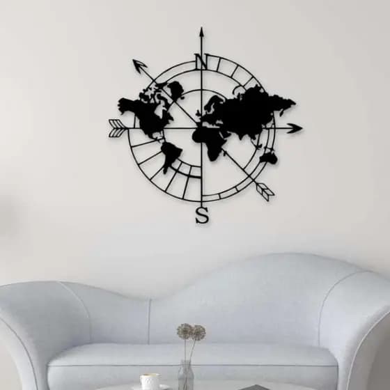 Quadro Vazado Mapa Mundi Decoração de parade Aplique Mdf 3mm Adesivo Decorativo