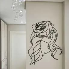 Quadro Decorativo Mulher Flor no Cabelo Grande Sala Quarto Clinica de Estética Mdf 3mm