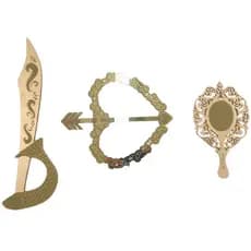 Trio Oxum Ferramentas Abebê Espada Alfanje Espelho Decorativo Saida De Santo Mdf Acrílico Espelhado