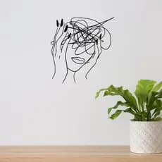 Quadro Decorativo Mulher Pensamentos Confusos Feminino Curvas Sala Quarto Psicologia Mdf 3mm
