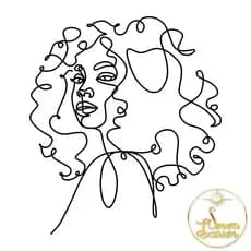 Quadro Decoração Mdf Mulher Cacheada Delicado Clinica de Estética Salão de Beleza