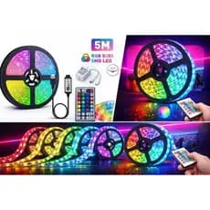 Fita Led Rgb 3528 Colorida 5m + Controle+Fonte 300 Led Decoração