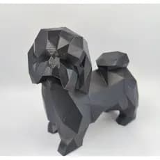 Cachorro Shih-tzu decorativo lowpoly shih tzu