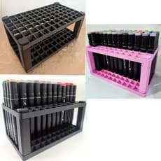 Suporte Organizador stand para Caneta Marcadora Ponta Dupla Pintura escola suporta 80 canetas