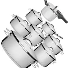 Kit 7 Panela Inox Fundo Triplo Indução Solar E Panela Pressão Tramontina