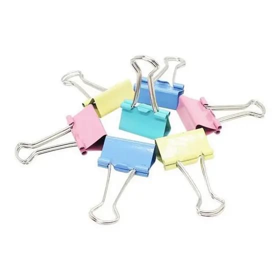 Clipes para papel Binder 25mm cores pastel - BRW