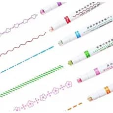 Kit 6 Marca Texto Linear Pen Caneta Marcador Roller Carimbo