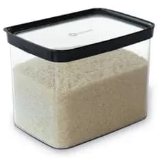 Pote Para Arroz Pote Hermético Luxo em Acrílico Empilhável Com Tampa Preto, Verde, Vermelho ou Rosa