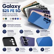 Capa Samsung Galaxy S25 FE 5G Premium Acrílico Brilhante Microfibra Proteção Câmera