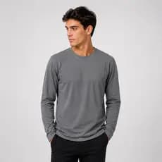 Camiseta Básica Manga Longa Masculina 100% Algodão - Alta Qualidade
