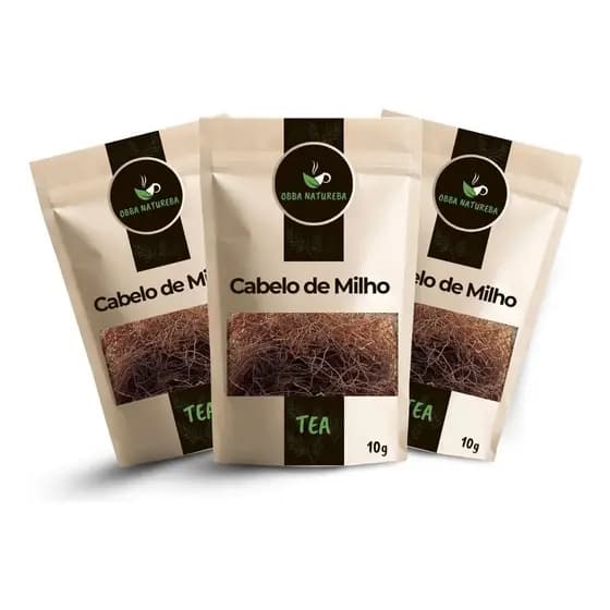 Chá de Cabelo de Milho Pronto para Infusão Produto Vegetal-Com 3 Pacotes