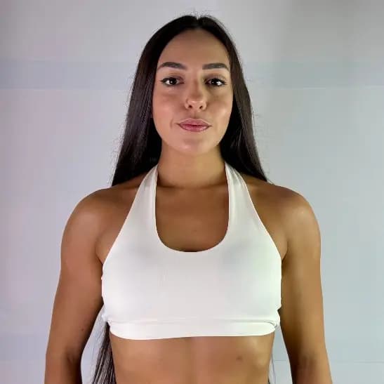 Top frente única poliamida academia treino academia off white