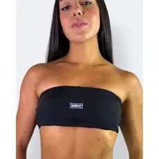 Top tomara que caia preto academia fitness corrida poliamida e elastano