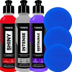 Kit Automotivo Restaurax Shiny Intense 240ml 3 Aplicador