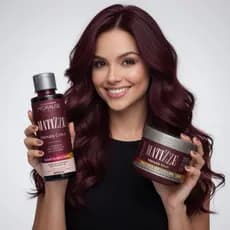 KIT Shampoo e Máscara Tonalizante Marsala Intenso S/ Amônia 100% Natural Matizze