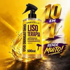 Protetor Térmico Lisoterapia 500ml USO OBRIGATÓRIO 10 em 1 Capilar Finalizador Liso Extremo