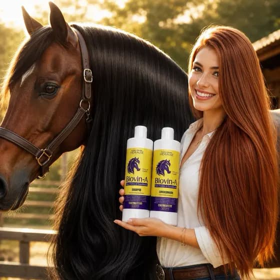 Kit Crescimento Capilar Biovin-A Shampoo e Condicionador 500ml Força de Cavalo Hidralise Cosméticos