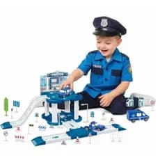 Pista Carrinhos Policial Brinquedo Infantil Montável 40 Peças Criatividade