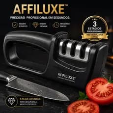 Afiador de Facas Profissional 3 Estágios Affiluxe™ Amolador Manual Rápido e Seguro