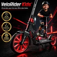 Patinete Infantil Dobrável Ajustável 2 Rodas Grandes - Brinquedo Infantil VeloRider Kids