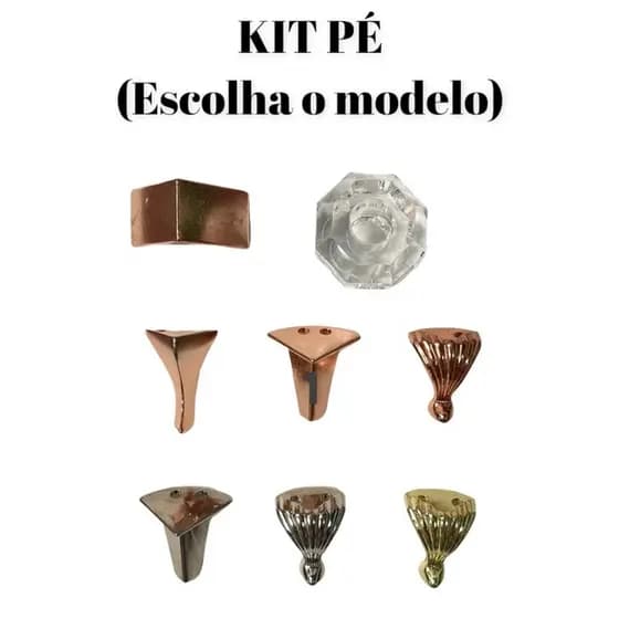 Kit pé  4 peças acessórios Bandeja Gaveta Caixa Organizadora Dourado Rosê Prata Metal AcrílicoPezinho Metal Artesanato Grande Médio Pequeno Pezinho Concha Elefante