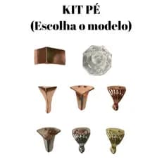Kit pé  4 peças acessórios Bandeja Gaveta Caixa Organizadora Dourado Rosê Prata Metal AcrílicoPezinho Metal Artesanato Grande Médio Pequeno Pezinho Concha Elefante