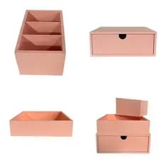 Gaveta Bandeja Porta pincel Mdf Rose Kit