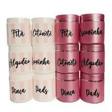Pote Porta Algodão Cotonete Fita Escovinha Pads organizadores porta treco