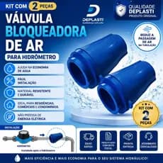 kit 2 peças Válvula bloqueadora retenção de ar para hidrômetro 3/4" economia de água premium