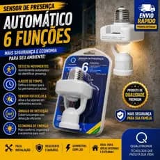 Sensor De Presença Com Fotocélula Para Lâmpada Soquete E27 QA17M  Qualitronix