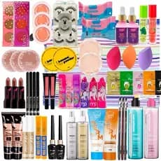 Kit de Maquiagem e Skin Care 18 Produtos Beleza Ruby Rose Melu Max Love Vivai Febella Fenzza Mia Make