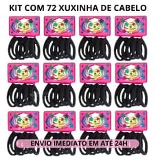 Kit com 72 Elástico De cabelo Feminino Xuxinha Rabicó para Cabelo Atacado