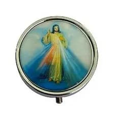 TECA P/HÓSTIA DE 3,5CM JESUS MISERICORDIOSO/METAL PRATIADO