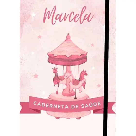 Capa para Caderneta da vacinação com tema de unicórnio - Capa para Caderneta de Saúde - Disponível em Rosa e Azul
