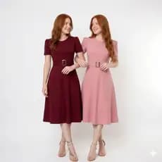 Kit 2 Vestidos Femininos Evangélicos Elegantes Confortáveis Fivela Modesto
