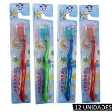 Kit Escova de Dente Macia Infantil Pacote 12 Unidades Colorida